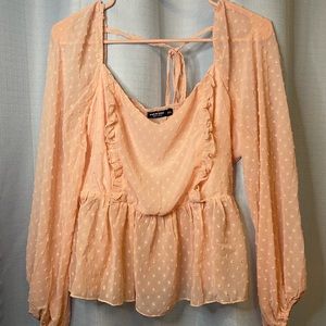 Shein Curve | 2XL Pink Blush Pompom top Loose